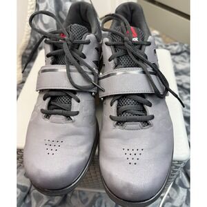 Reebok Mens Weightlifting Shoes Sneakers Grey Hook and‎ Loop Strap Size 10.5